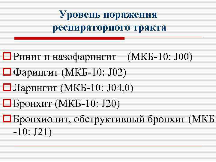 Острый бронхит мкб