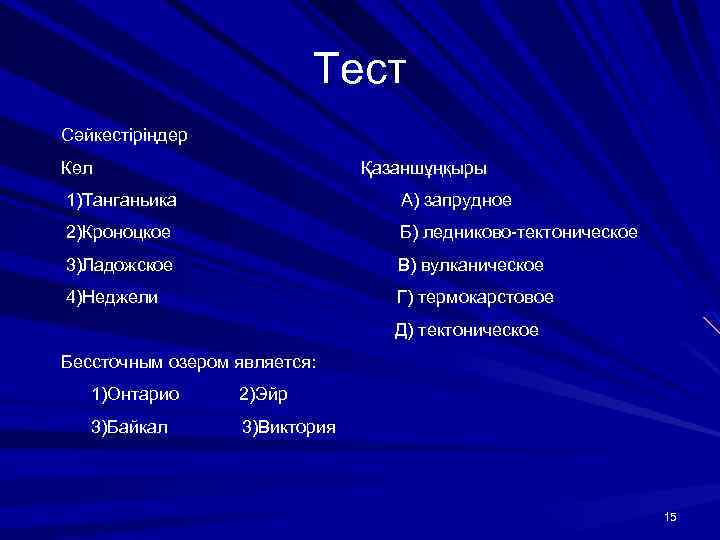 Крупнейшие ледниково тектонические озера