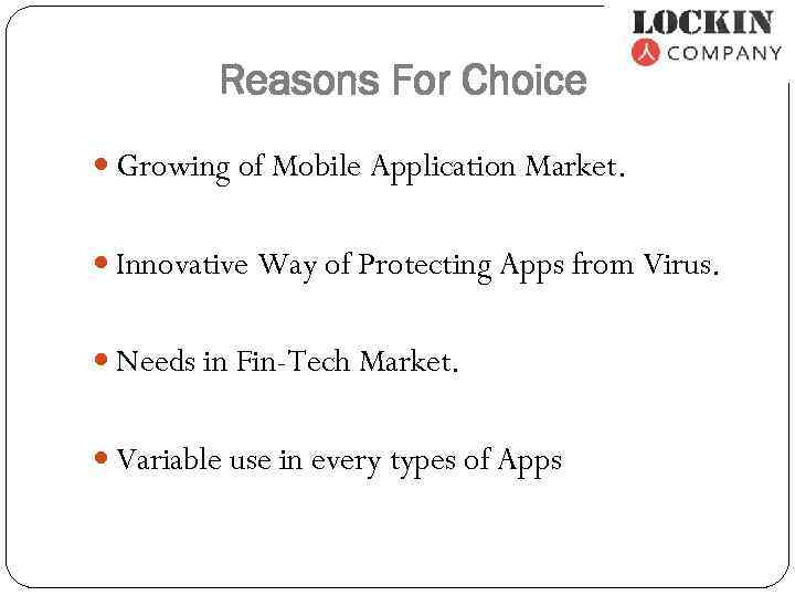 Reasons For Choice Growing of Mobile Application Market. Innovative Way of Protecting Apps from