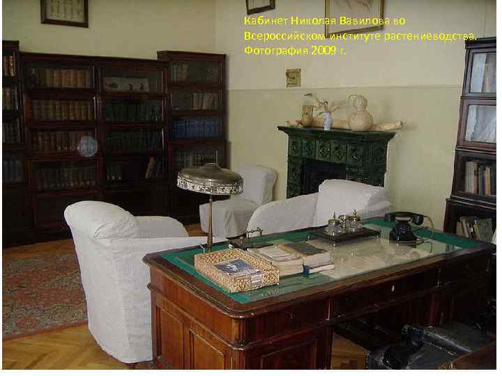 Кабинет Николая Вавилова во Всероссийском институте растениеводства. Фотография 2009 г. 