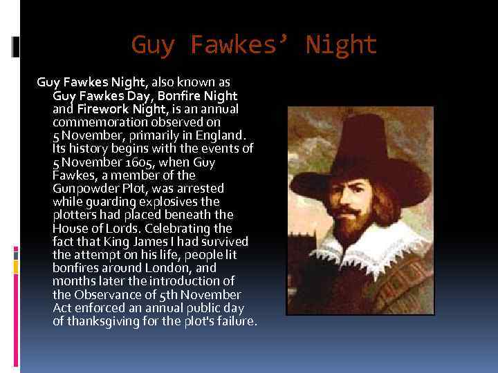 Guy fawkes night презентация на английском