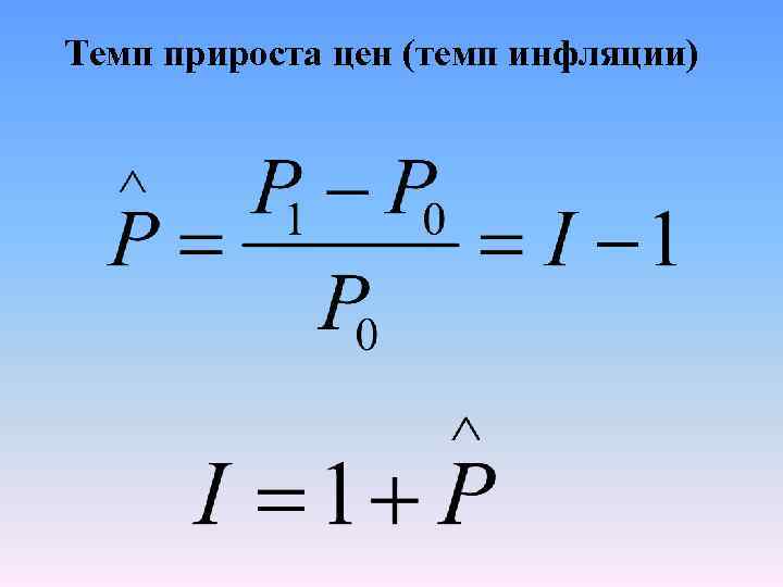 Темп прироста цен (темп инфляции) 