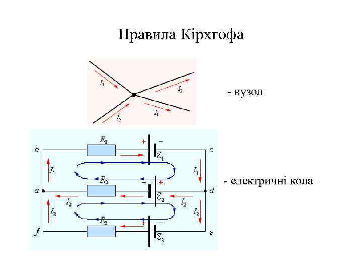 Правила Кірхгофа - вузол - електричні кола 