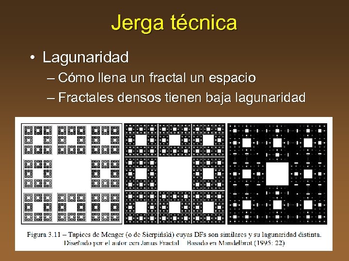 Jerga técnica • Lagunaridad – Cómo llena un fractal un espacio – Fractales densos