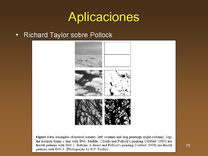Aplicaciones • Richard Taylor sobre Pollock 75 
