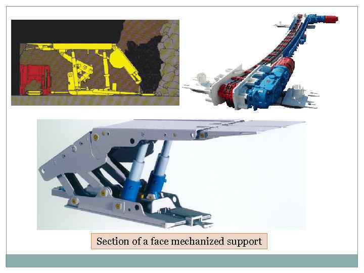 Section of a face mechanized support 