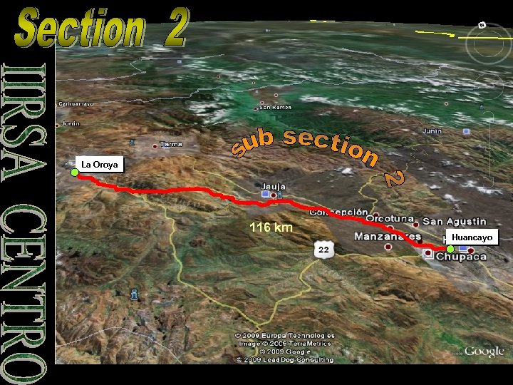 La Oroya 116 km Huancayo 