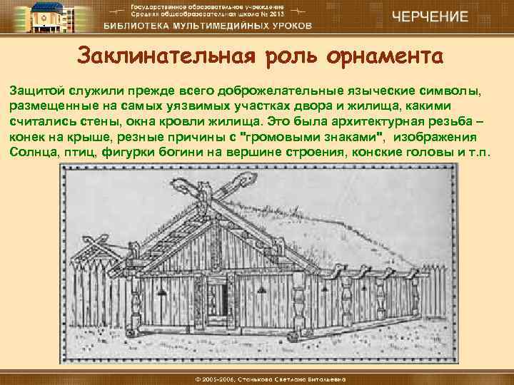 Заклинательная роль орнамента Защитой служили прежде всего доброжелательные языческие символы, размещенные на самых уязвимых