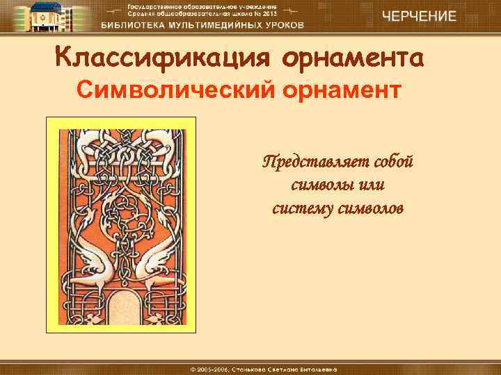 Классификация орнамента Символический орнамент Представляет собой символы или систему символов 18. 12. 16 Материальные