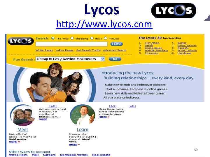  Lycos http: //www. lycos. com 80 