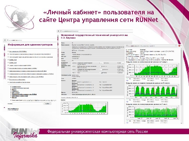  «Личный кабинет» пользователя на сайте Центра управления сети RUNNet 