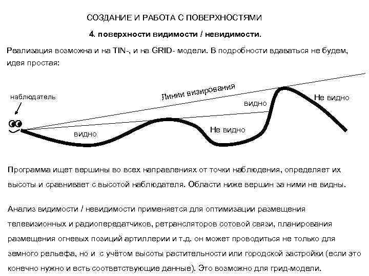 СОЗДАНИЕ И РАБОТА С ПОВЕРХНОСТЯМИ 4. поверхности видимости / невидимости. Реализация возможна и на