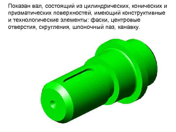 Имеет цилиндрическо коническую форму. Конструктивные и технологические элементы вала. Вал состоит из. Канавок в конических и цилиндрических отверстиях. Отверстие в валу технологичный элемент.