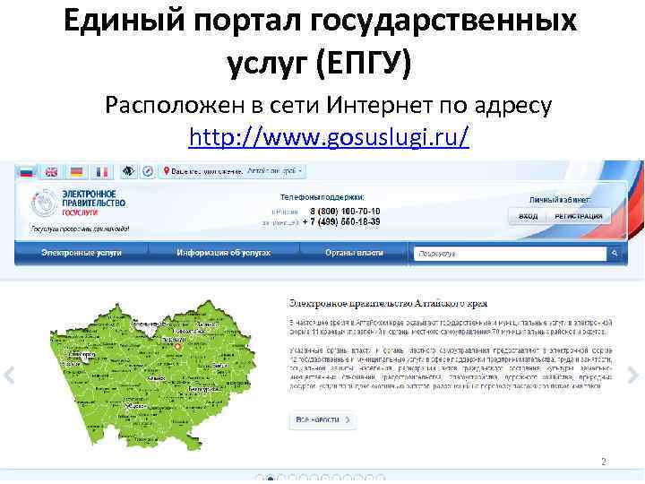 Единый портал государственных услуг (ЕПГУ) Расположен в сети Интернет по адресу http: //www. gosuslugi.