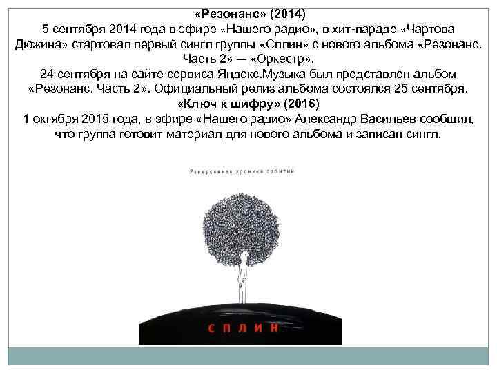  «Резонанс» (2014) 5 сентября 2014 года в эфире «Нашего радио» , в хит-параде