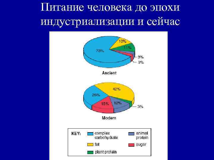 Питание человека до эпохи индустриализации и сейчас 