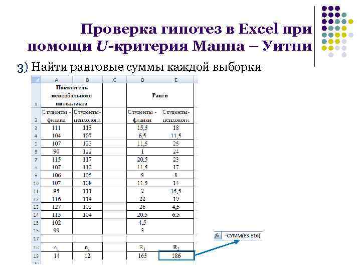 Критерий манна уитни презентация