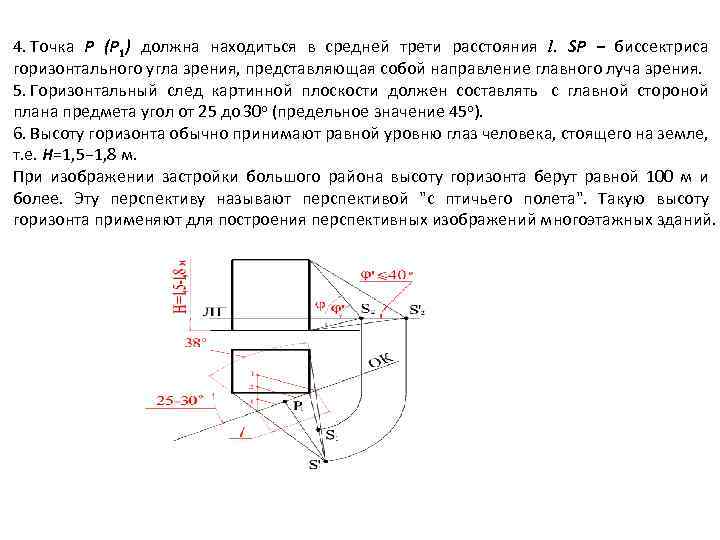 4. Точка Р (Р 1) должна находиться в средней трети расстояния l. SP −