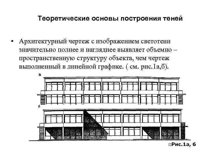 Теоретические основы построения теней • Архитектурный чертеж с изображением светотени значительно полнее и нагляднее