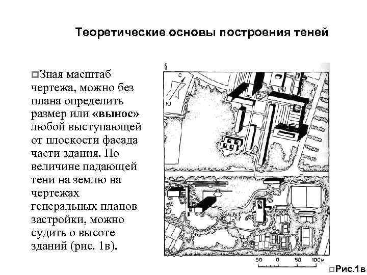 Теоретические основы построения теней p. Зная масштаб чертежа, можно без плана определить размер или