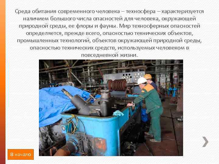 Среда обитания современного человека – техносфера – характеризуется наличием большого числа опасностей для человека,