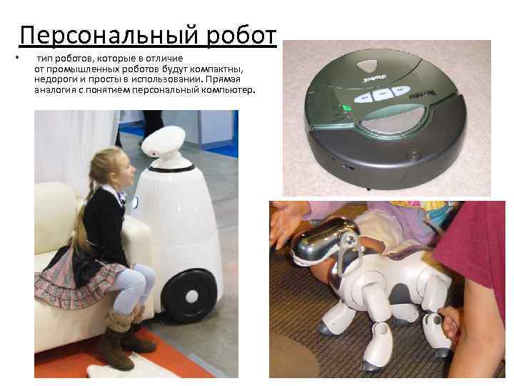 Персональный робот • тип роботов, которые в отличие от промышленных роботов будут компактны, недороги