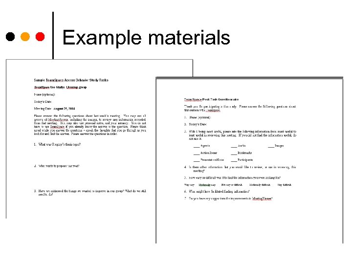 Example materials 