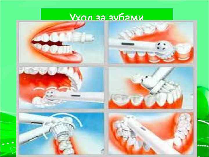 Уход за зубами Употребление сырых овощей и фруктов способствует очищению зубов, но в слюне