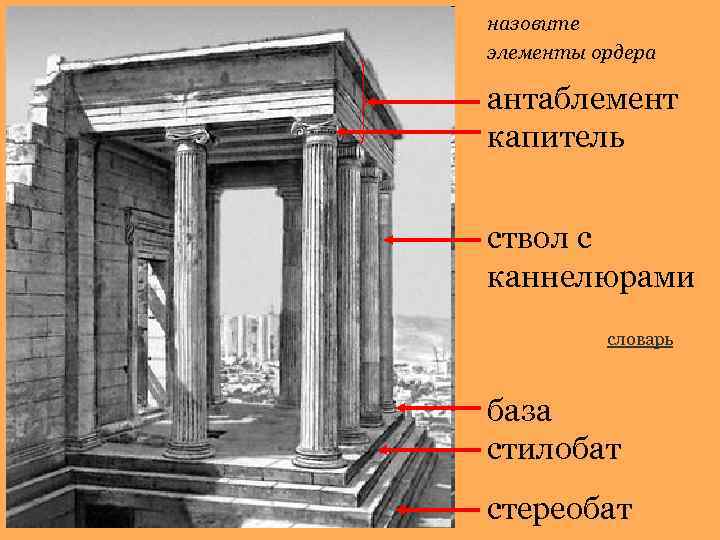 Часть антаблемента между архитравом и карнизом