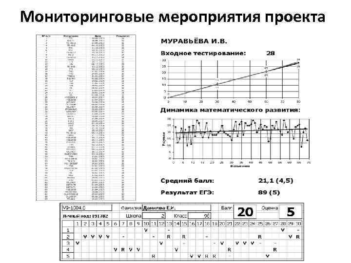 Мониторинговые мероприятия проекта 