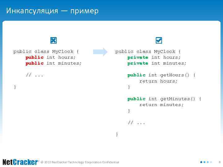 Инкапсуляция — пример public class My. Clock { public int hours; public int minutes;