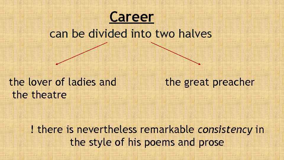 Career can be divided into two halves the lover of ladies and theatre the