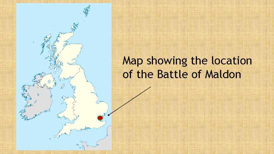 Map showing the location of the Battle of Maldon 