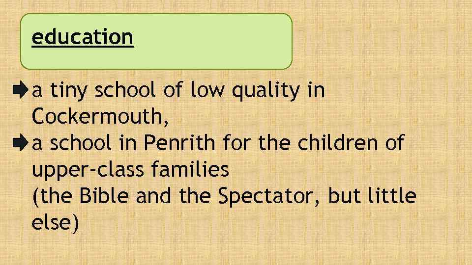 education a tiny school of low quality in Cockermouth, a school in Penrith for