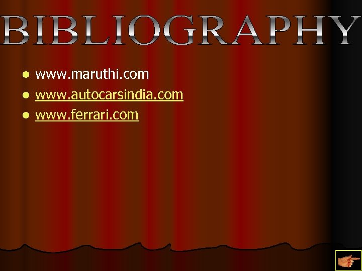 www. maruthi. com l www. autocarsindia. com l www. ferrari. com l 