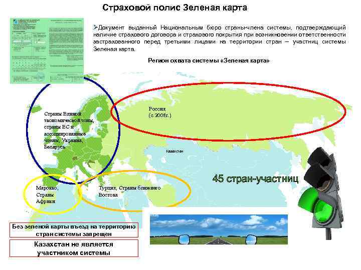 Страховой полис Зеленая карта ØДокумент выданный Национальным бюро страны-члена системы, подтверждающий наличие страхового договора