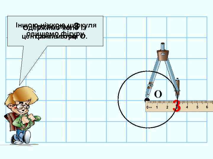 з Іншоюрозхилом із І ніжкою циркуля Одержимо коло опишемо фігуру. сантиметри центром в точці