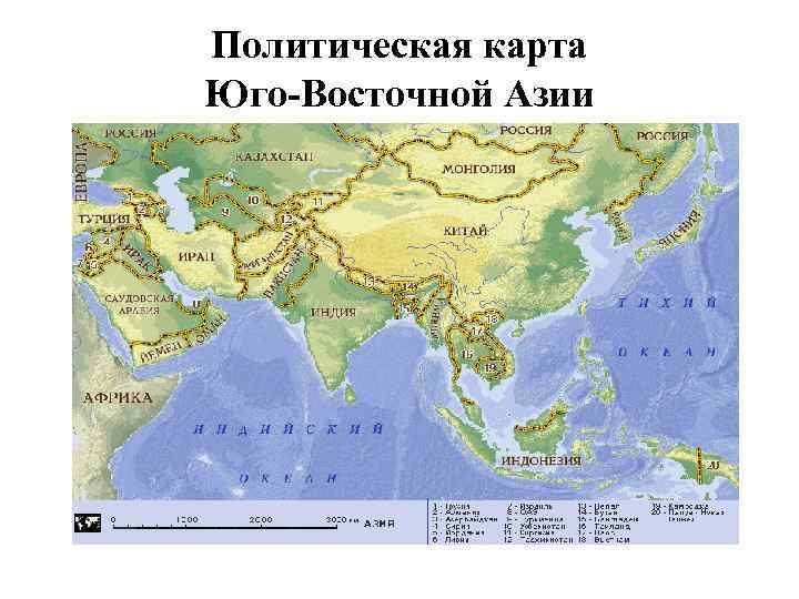 Политическая карта Юго-Восточной Азии 