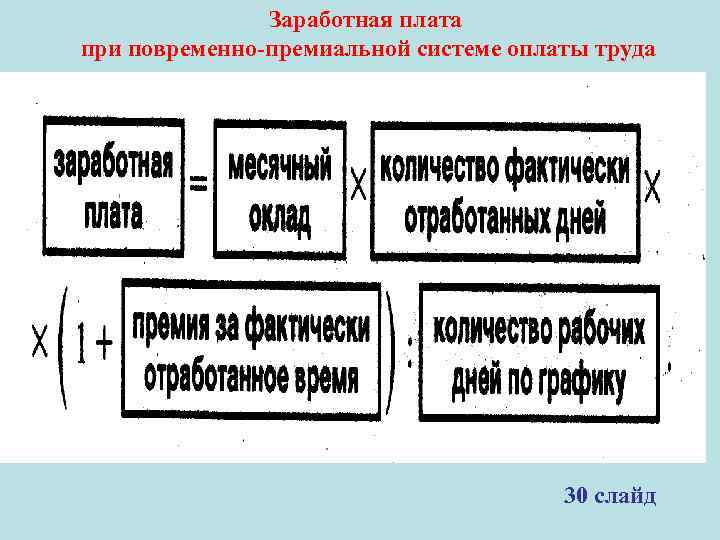 Заработная плата при повременно-премиальной системе оплаты труда 30 слайд 
