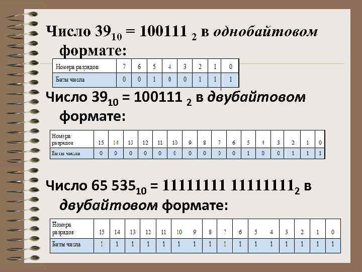 Число 3910 = 100111 2 в однобайтовом формате: Число 3910 = 100111 2 в