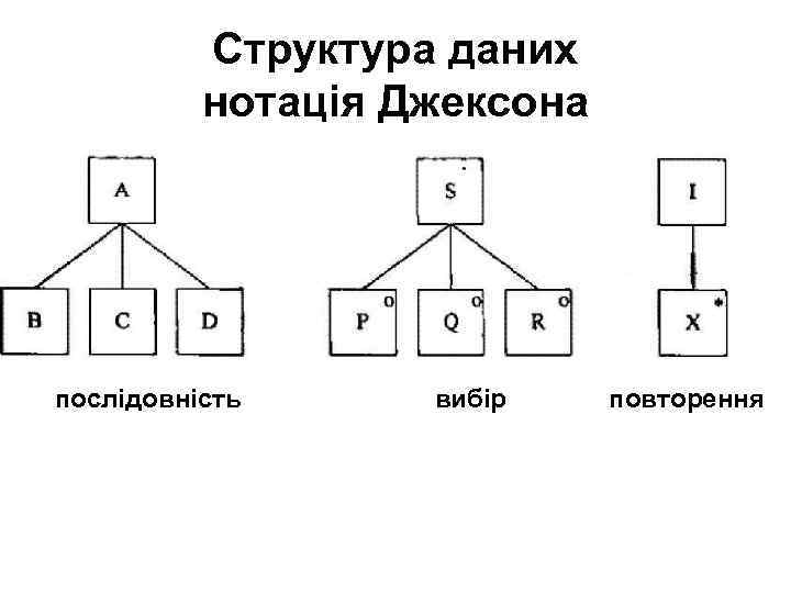 Структура даних нотація Джексона послідовність вибір повторення 