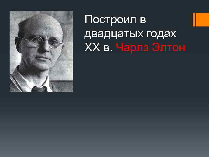 Построил в двадцатых годах XX в. Чарлз Элтон 