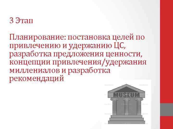 3 Этап Планирование: постановка целей по привлечению и удержанию ЦС, разработка предложения ценности, концепции