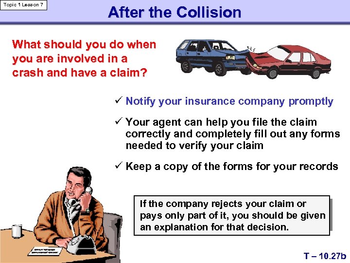 Topic 1 Lesson 7 After the Collision What should you do when you are