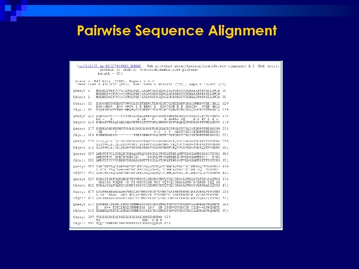 Pairwise Sequence Alignment 