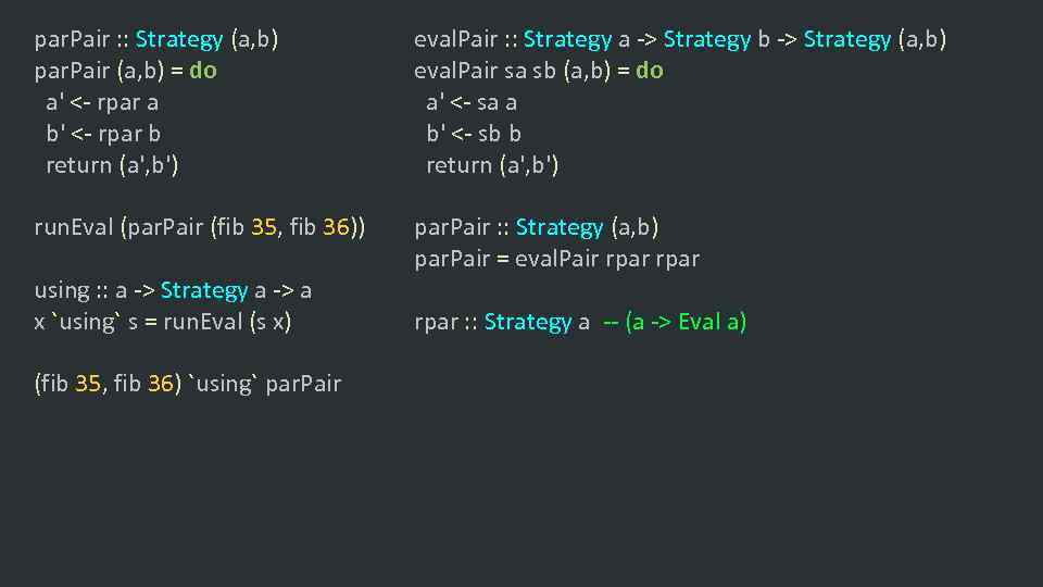 par. Pair : : Strategy (a, b) par. Pair (a, b) = do a'