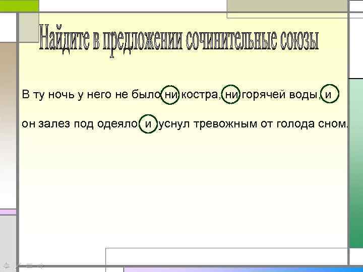 В ту ночь у него не было ни костра, ни горячей воды, и он