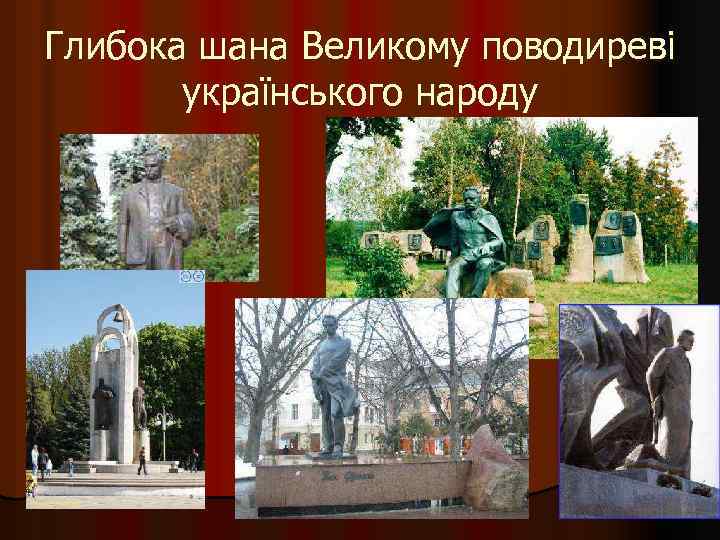 Глибока шана Великому поводиреві українського народу 