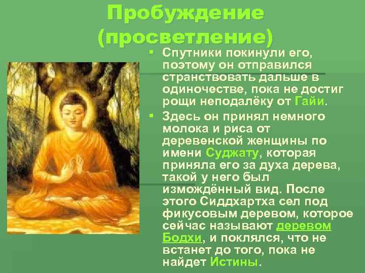 Пробуждение (просветление) § Спутники покинули его, поэтому он отправился странствовать дальше в одиночестве, пока