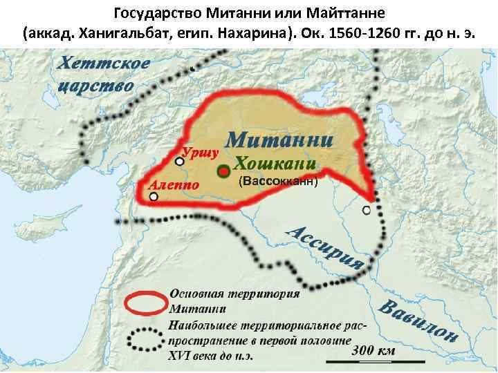 Государство Митанни или Майттанне (аккад. Ханигальбат, егип. Нахарина). Ок. 1560 -1260 гг. до н.